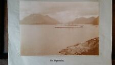 1908 LARGE ANTIQUE ALBUMEN PHOTOGRAPH - SS OCEANA AT DIGERMULEN NORWAY