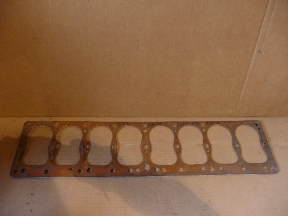 Junta de culata de cobre de 8 cilindros Nash 1070 1170 1932 1933  Foto 1 de 1