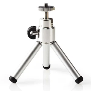 Mini trépied de table argent métal trépied pour photo caméra vidéo trépied photo 3 pieds - Photo 1/8