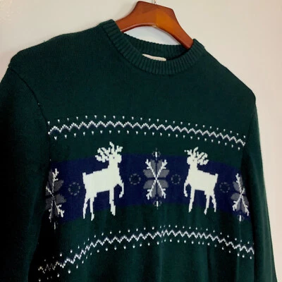 Dockers Sweater Unisex S/P Fair Isle Reindeer Snowflake Winter Novelty Crew - Image 1 of 4