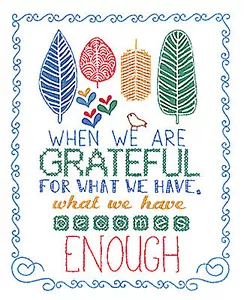 Kit de punto de cruz/bordado - Janlynn When We Are Grateful Saying #182-0403 - Imagen 1 de 3