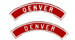 NUEVO DE LOTE ANTIGUO Boy Scouts City Parches para el hombro de sarga rojo blanco Denver - Imagen 1 de 2