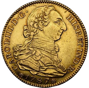 Spain - 1787 M DV - Charles III - 4 Escudos - NGC UNC Details - Gorgeous! - Picture 1 of 4