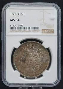1885-O   Morgan U.S. Silver Dollar NGC MS 64 Toned Collectors Coin - Picture 1 of 7