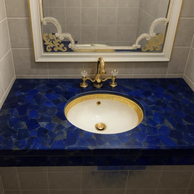 Lapis Lazuli Countertop | Bathroom Vanity Countertop | Interior Luxury Decor - Image 1 of 4