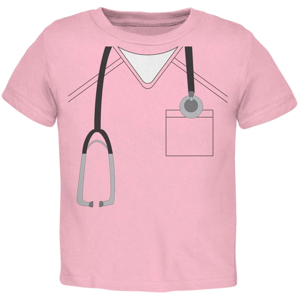 Disfraz de médico de Halloween rosa claro camiseta para niño pequeño Foto 1 de 1