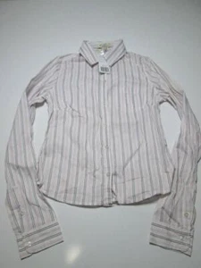 NWT Twenty One Womens Size S Long Sleeve Shirt White Striped Button Front Collar - Picture 1 of 9