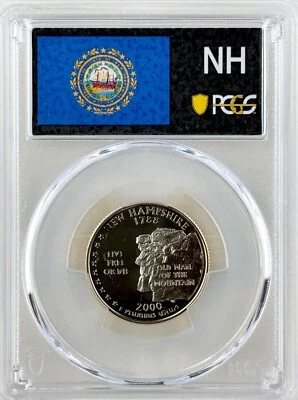 New Hampshire Quarter PR 70 DCAM PCGS Clad 2000 Best Top Grade 25c State Flag - Image 1 of 2