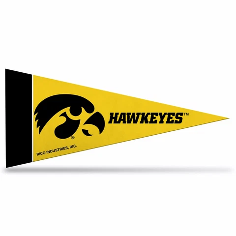 Iowa Hawkeyes Felt Mini Pennants, 4" x 9" - Licensed by Rico - Made In USA Cover