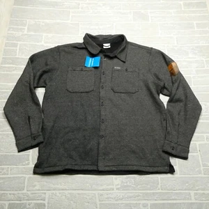 Columbia Mountain Shirt Jacket Mens XL Gray Button Up Fleece Shacket NWT $100 - Picture 1 of 9