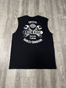 Harley Davidson Koszula męska 2XL Bez rękawów Biker Garage Chromowane logo Siłownia Floryda