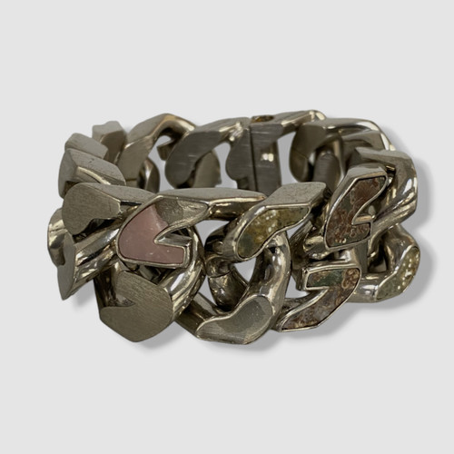 $870 Givenchy Bracciale Catena Uomo Argento Spessa G