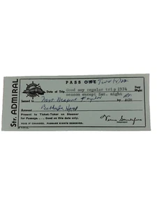 1974 S.S. Admiral Boat Ticket Stub St. Louis Mo the Arch Excursion Steamship - Picture 1 of 4