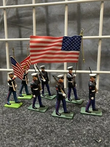 7 Vtg Corgi Color Guards United States Marine Corps Diecast Figures 1/32 - Picture 1 of 3