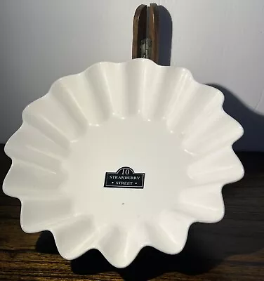 10 Strawberry Street White Fluted Fish Bowl Approx 8” - Image 1 of 2