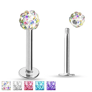 Ferido Ball Surgical Steel Helix Tragus Lip Piercing Labret Stud Ring 16g 1/4" - Picture 1 of 11