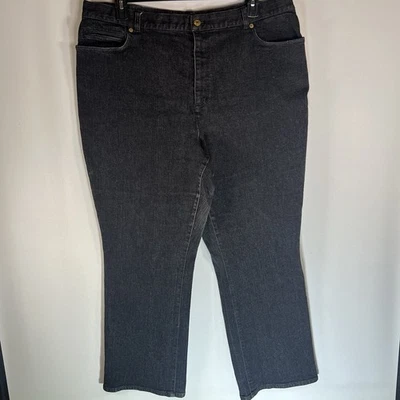 Pantalones de mezclilla Ralph Lauren Jeans Co para mujer talla 20 W negros pierna ancha algodón suave Foto 1 de 4