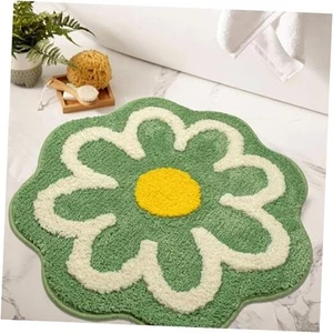 Christmas Bathroom Rugs Extra Soft Absorbent Microfiber Xmas Green Flower Bath - Picture 1 of 7