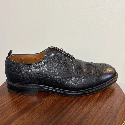 Zapatos Brooks Brothers NEGRO POLAR Talla 12 Negro Grano Guijarro Cuero Perforado Foto 1 de 4