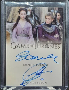 2018 Game of Thrones Rittenhouse Autograph Card Dual Sophie Turner Jack Gleeson - Picture 1 of 2