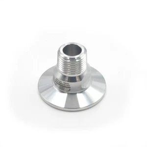 HFS(R) 1.5" Sanitary Tri Clamp x 1/2" NPT Male MNPT Thread Stainless Steel 304 - Picture 1 of 5