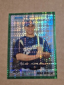 2010 MAX WALLA BOWMAN CHROME REFRACTOR GREEN ROOKIE CARD RC #BCP121 BREWERS - Picture 1 of 2