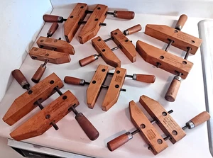 LOT OF 7 JORGENSEN VINTAGE 8" (3) & 6" (4) ADJUSTABLE SCREW WOOD CLAMP SET USA - Picture 1 of 5