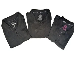 Lot Of 3 Black Collared Short Sleeve Polo School Uniform Shirts Sz 6-6X - Picture 1 of 5