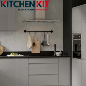 Kitchen Dust Grey Gloss JPull Base Unit Wall Cabinet Tall Flat Pack Handleless - Picture 1 of 106