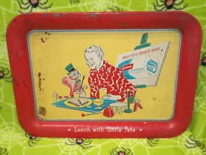 Pressed Metal TV Tray w/ "Lunch With Uncle Pete" & "Coast To Coast" Game on Back - Picture 1 of 8