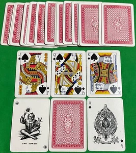 Old Antique Goodall Wide * GEOMETRIC Art Picture * Bezique Pack Playing Cards - Picture 1 of 4
