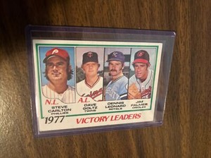1978 Topps 1977 Victory Leaders #205 Carlton / Goltz / Leonard / Palmer