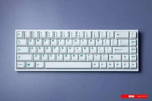 Royal Alhpa Typewriter Theme Green White PBT Dye Subs Keycap Set - 140 Keys - Picture 1 of 5