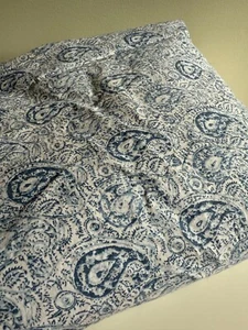 Ralph Lauren Blue Paisley Queen Flat Sheet Perfect 100% Cotton - Picture 1 of 2