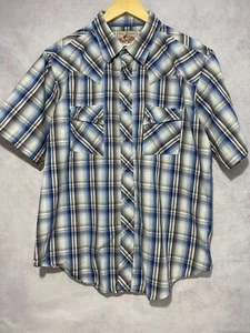 Wrangler Western Cowboy Hemd Herren Pearl Snap lang kariert Ärmel Gr. M #498 - Bild 1 von 7