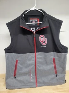 Oklahoma Sooners Franchise Club Vest Men's Black/Gray/Red Used XXL Embroidered - Picture 1 of 24