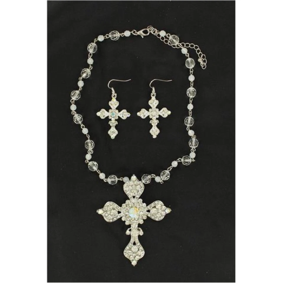 Blazin Roxx® Ladies Crystal Cross Necklace & Earrings Set 3030805 - Image 1 of 1