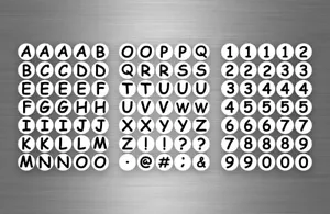 Aufkleber sticker alphabet buchstaben ZAHL zahlen mulleimer hausnummer nummer r2 - Bild 1 von 1