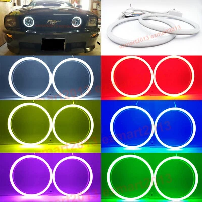 cotton RGB halo ring for Ford Mustang GT 05-12 fog light angel eye DRL app lamp - Image 1 of 4