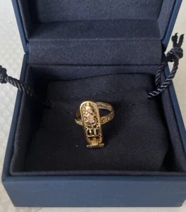 Exquisiter 18k Rotgold Unikat Ägyptische Kartusche Skarabäus Ring Filigran Größe 5 - Bild 1 von 10