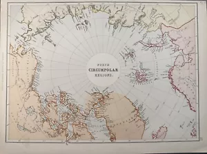 1882 North Circumpolar Regions Original Antique Map, Blackie & Son - Picture 1 of 2
