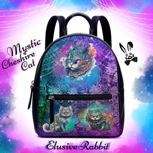 Mystic Cheshire Cat Gothic Mad Alice In Wonderland Bag Backpack Shoulder Straps - Picture 1 of 10
