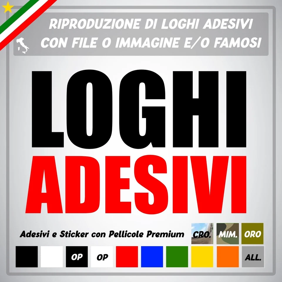 LOGHI ADESIVI PERSONALIZZATI VINILE SPAZIATO SENZA FONDO EMBLEMA STICKER TUNING - Immagine 1 di 1
