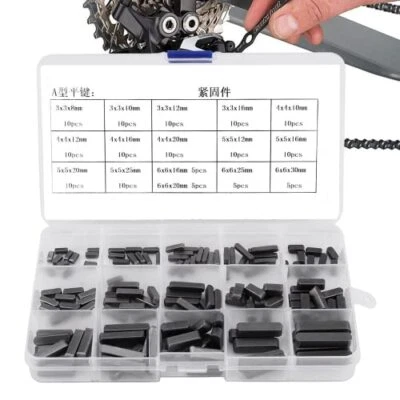 WATRIS VEIYI 140Pcs Sizes Metric Woodruff Key Assortment Set Parallel Square Stock Key Q235