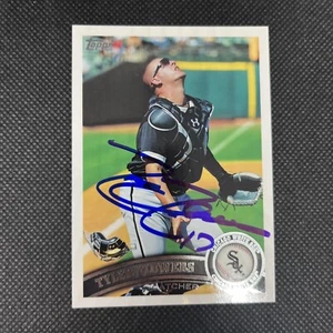 Tarjeta Topps Tyler Flowers Chicago White Sox 2011 firmada automática #395 ~ certificado de autenticidad - Imagen 1 de 3