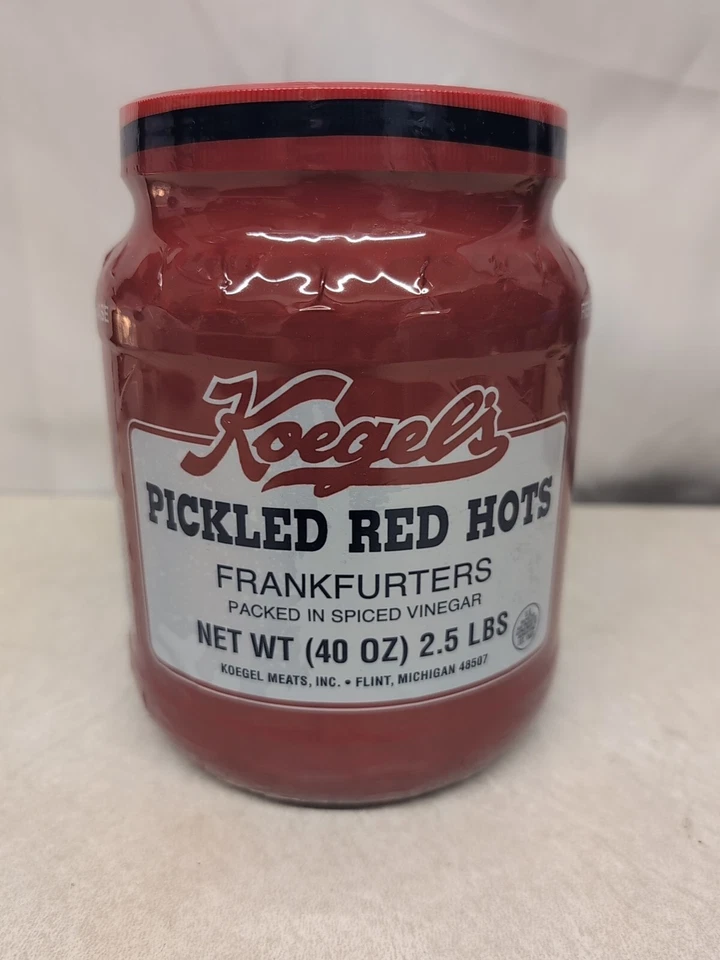 Маринованные красные горшки Koegel's 2,5 фунта Баночка Frankfurters Bologna с пряным уксусом  - Изображение 1 из 1