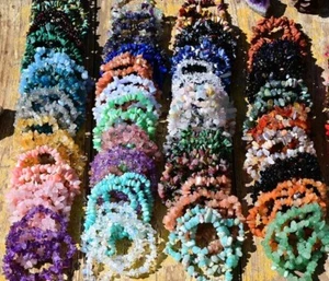 Crystal Gemstone Bracelet Bead Chakra Natural Stone Stretch Reiki Jewellery Gift - Picture 1 of 55