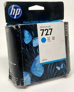 HP DesignJet 727 Cyan Cartridge B3P13A Sealed Damaged EXP 2/2016 - Picture 1 of 7