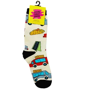 Women Boy Sock OOOH GEEZ YEAH! Taco Truck Food Guacamole Lettuce Chicken NWT NEW - Picture 1 of 9