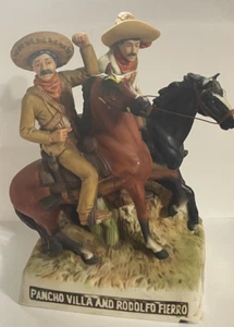 PANCHO VILLA & RODOLFO FIERRO ~ EMPTY PORCELAIN FIGURAL TEQUILA DECANTER ~ 1977 - Picture 1 of 7
